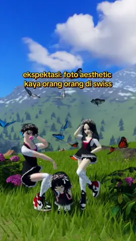 ekspektasi foto aesthetic kaya couple couple di swiss, realita jadi girlband 😭  #roblox 