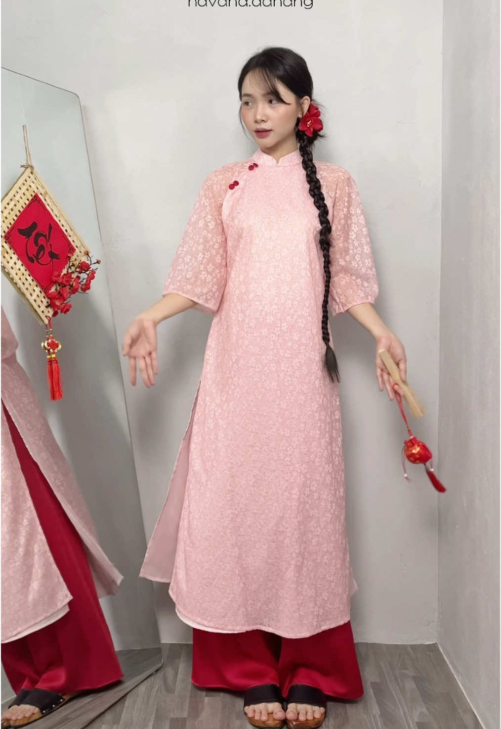 Áo dài Yên Dung nhà @Havana  #havanadanang #nuocloc7mao #aodai #tet2026 #fyp 