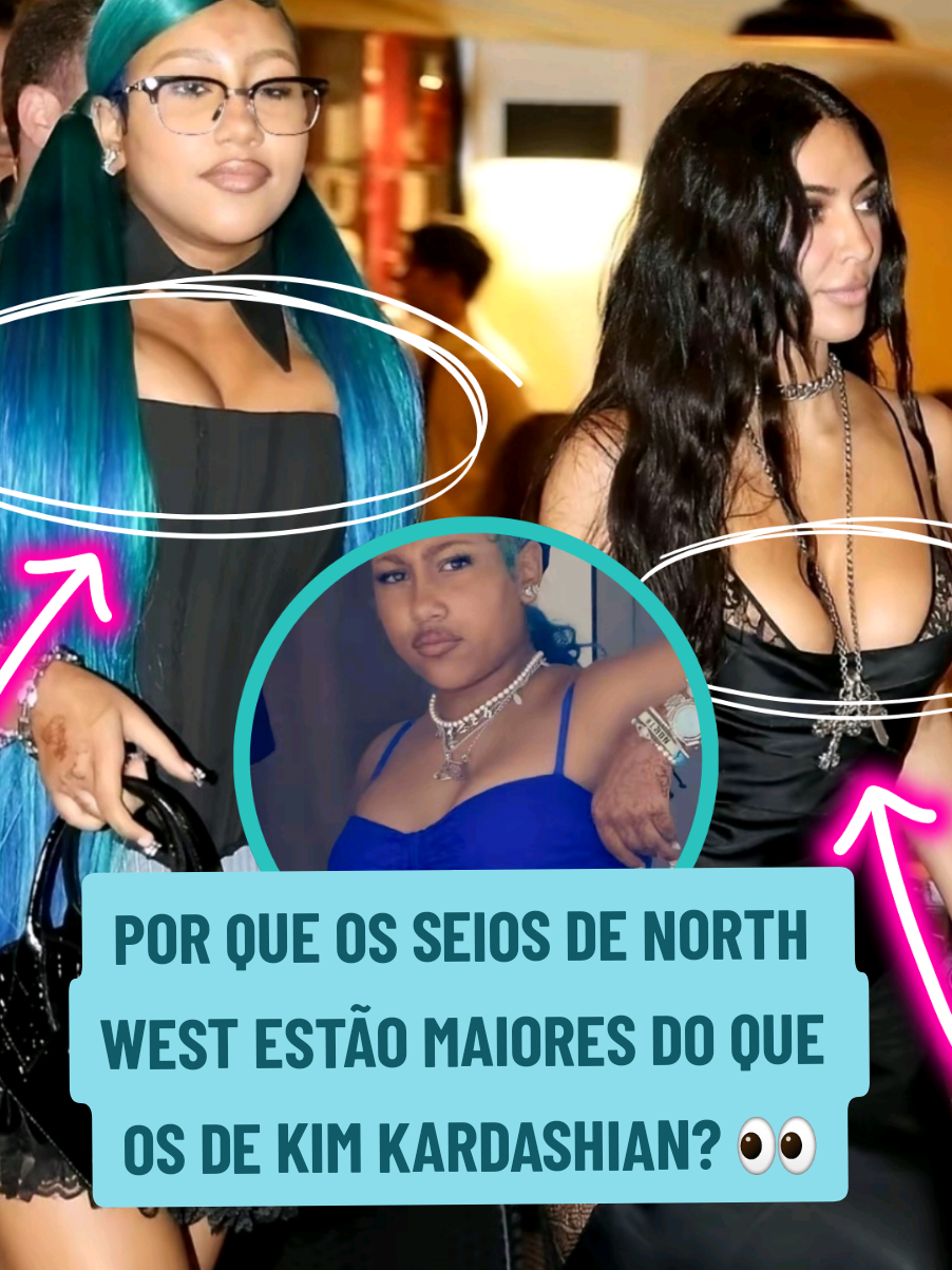 Por que os seios de North West estão maiores maiores que os de Kim Kardashian? 👀 #northwest #kimkardashian #hollywood #celebridades 