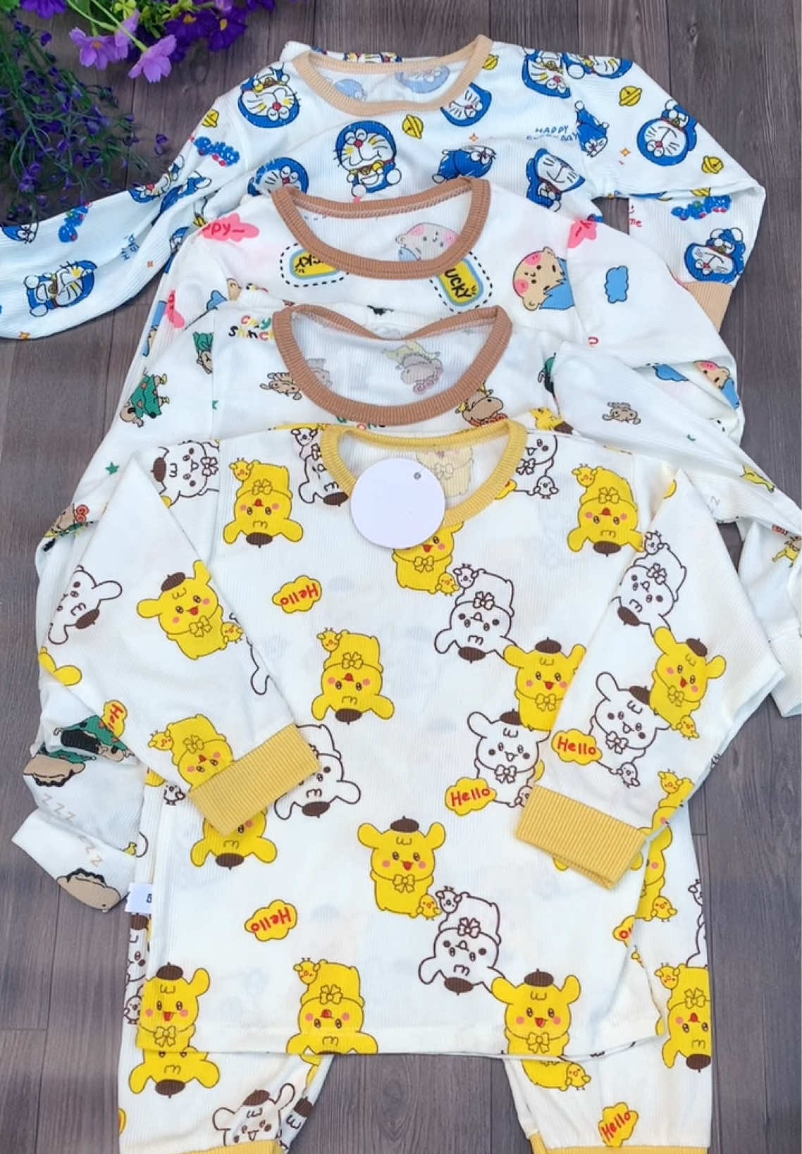 Set 4 bộ dài tay cho bé siêu xinh #xuhuong #quànaotreem #đồthuđôngchobé #dàitaychobé #giađìnhnhàđậu 