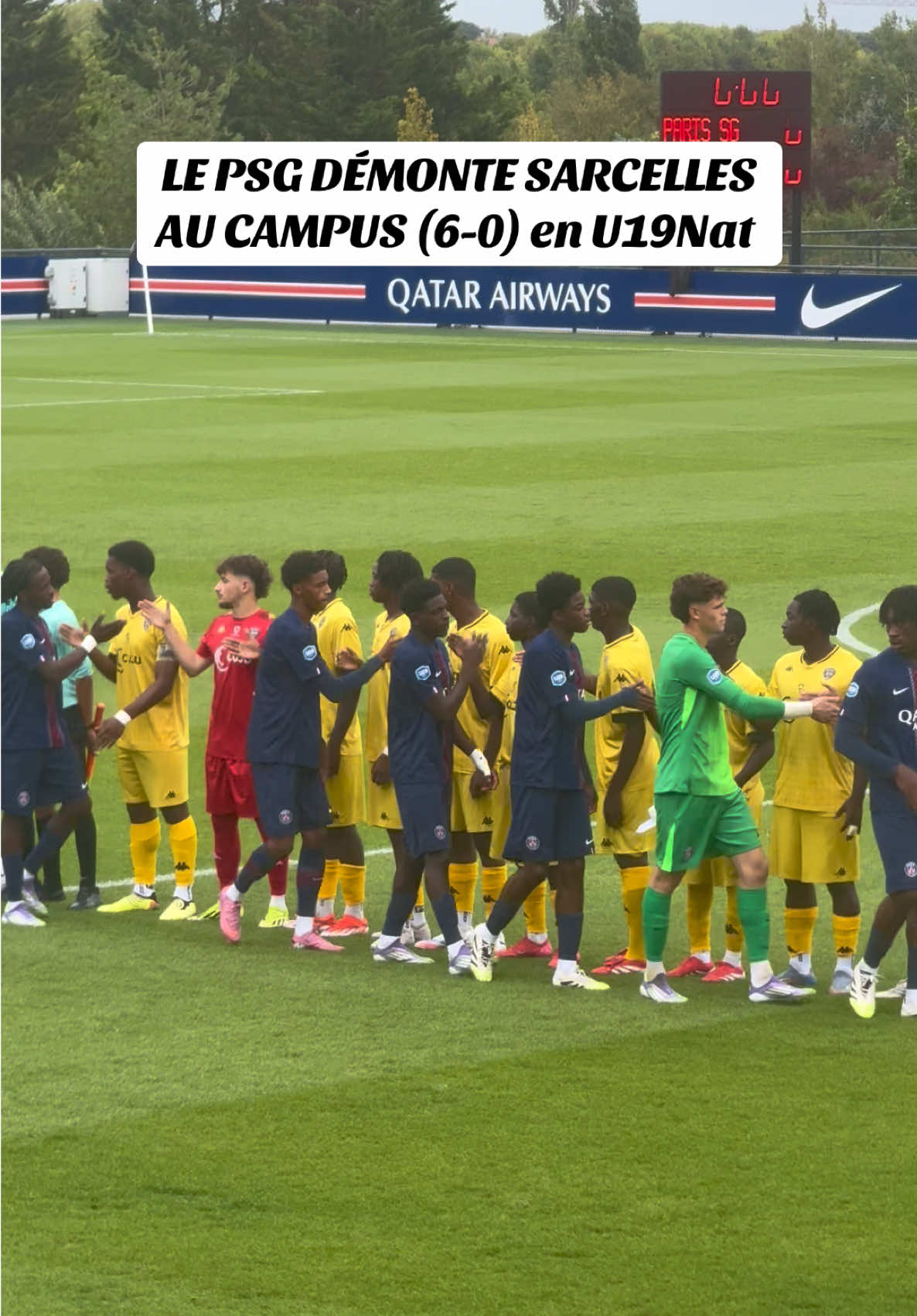 Championnat U19 National PSG 6-0 Sarcelles une bonne démonstration de football ⚽️ 👏👏👏 #pourtoi #foot #canicule 
