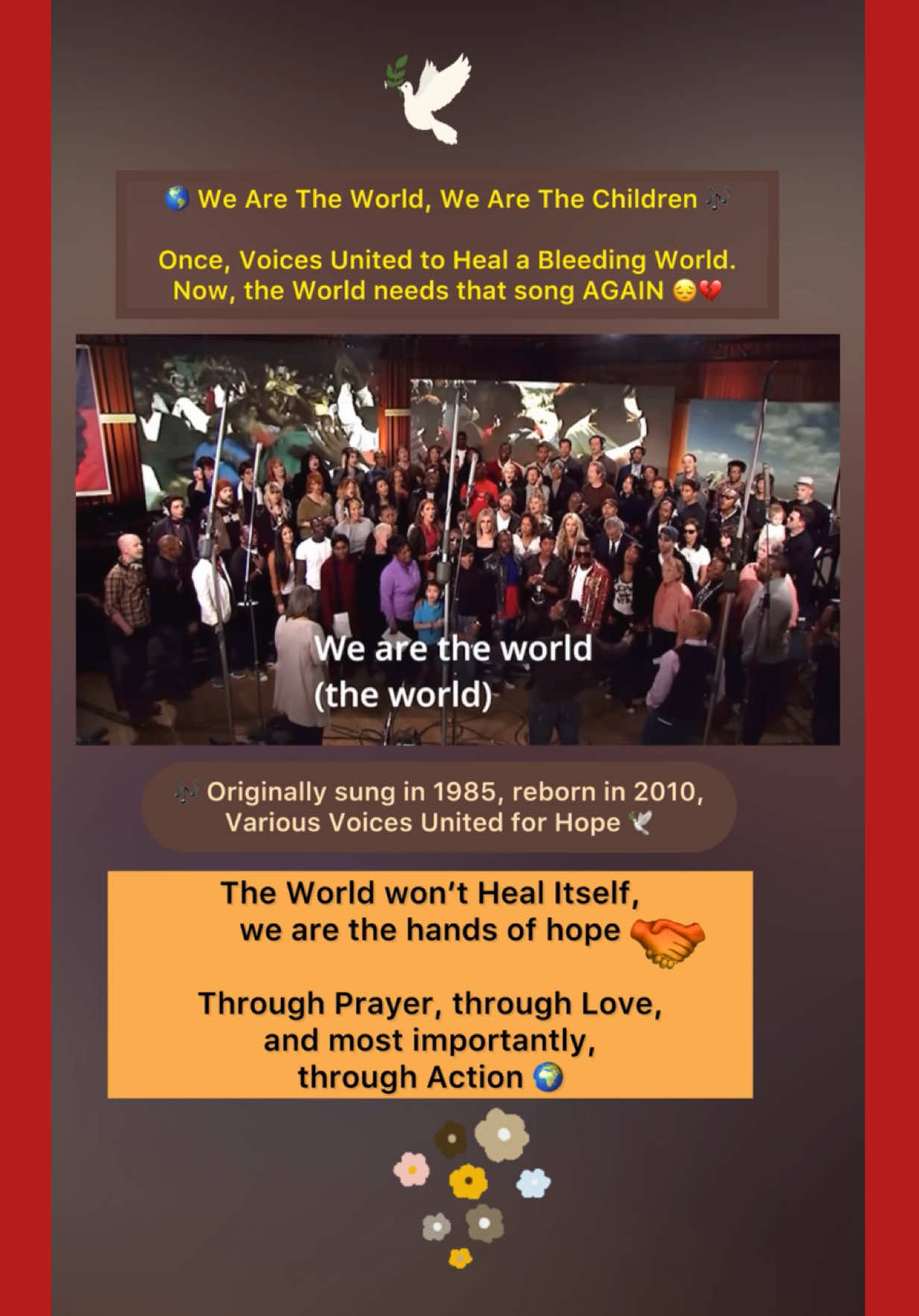 One Prayer. One Act. One World🌍✨ #wearetheworld #oneness #hopeandhealing #prayerinaction #togetherwecan