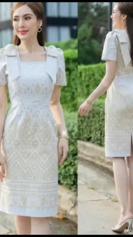 สุพรรณษาเดรสผ้าไทยผ้าทอเเพรวากาฬสินธุ์สีขาวงาช้างเดรสทรงสอบผ่าหลัง#ชุดออกงาน #ใส่ออกงาน #สวยหรูดูแพง #ชุดเดรส #ของมันต้องแชร์ 