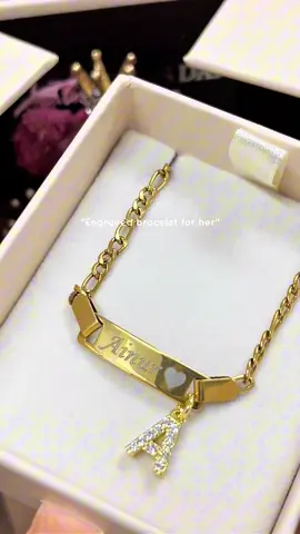 Gelang ukir nama, sesuai utk dijadikan hadiah kepada wife atau gf 💓 #bracelet #engravedbracelet #gelang #gelangukirnama 