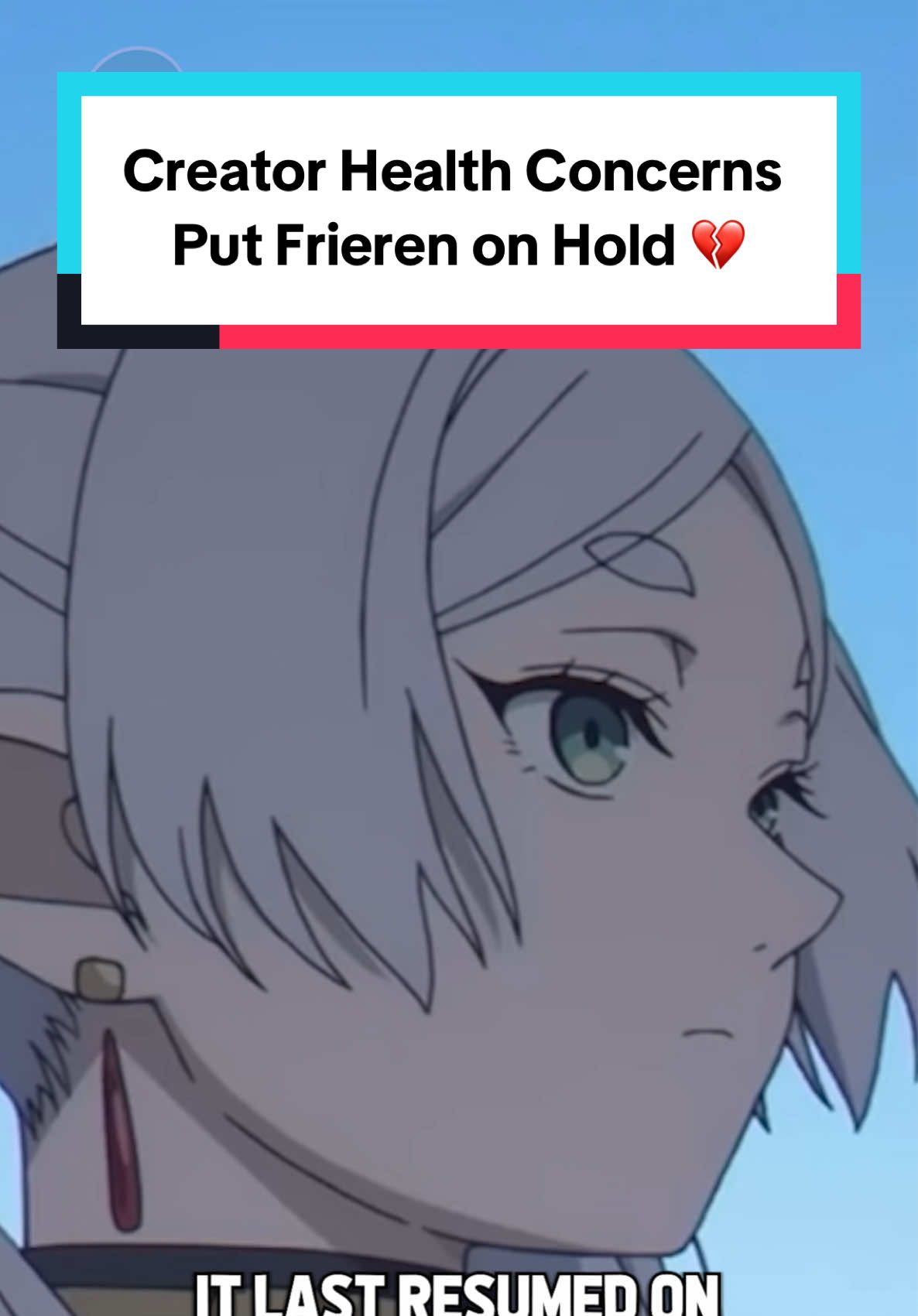 Frieren: Beyond Journey’s End manga goes on indefinite hiatus due to creator health concerns 💔 #FrierenBeyondJourneysEnd #AnimeUpdate #MangaNews #AnimeCommunity #FYP 