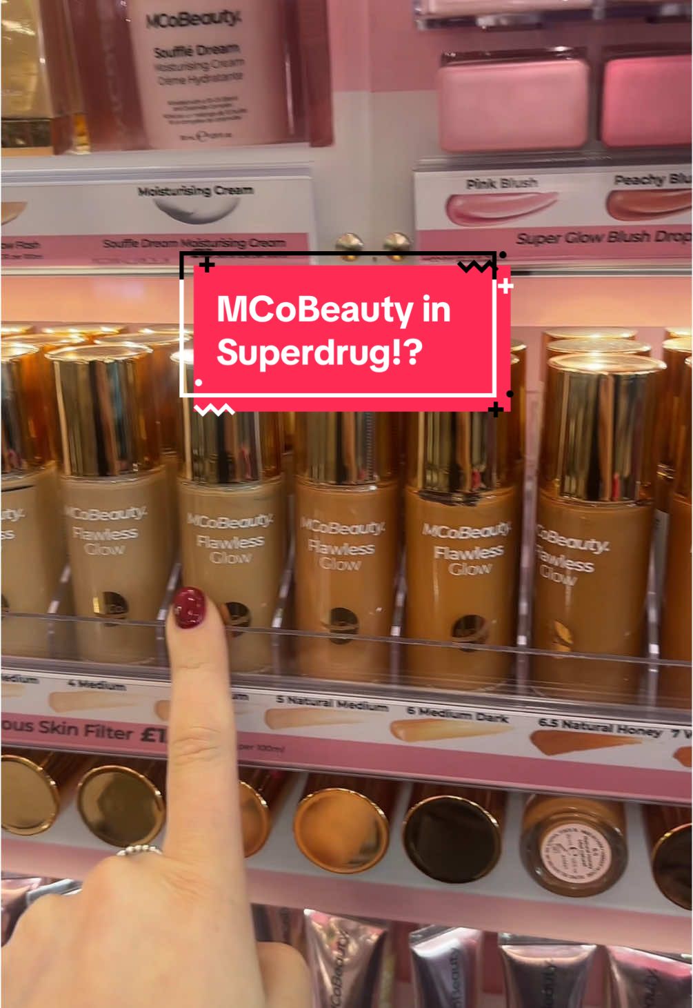 First impressions of @MCoBeauty @MCoBeauty UK landing in @Superdrug! 🩷 In my opinion, the shade range isn’t the best, what are your thoughts? Only time will tell whether the products are worth the hype ⭐️⭐️⭐️⭐️⭐️  #mcobeauty #makeupreview #makeup #superdrug #viral #newmakeup #dupe 