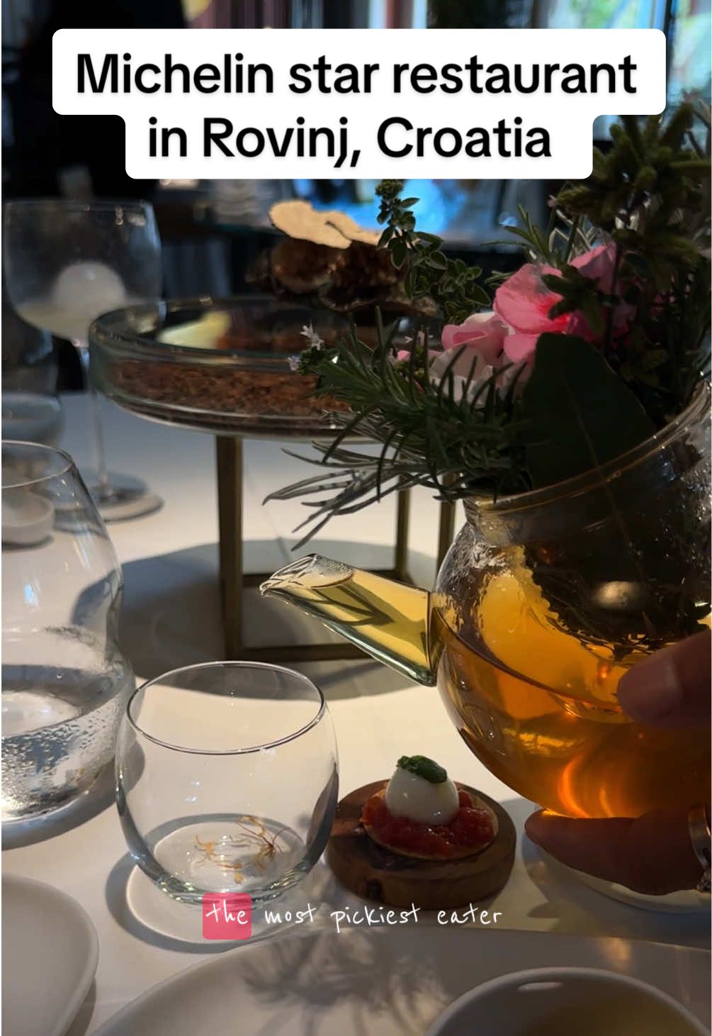 This restaurant was a 10 out of 10 I ate everything and that is so unlike me I always have something that I dislike it was so beautifully paired the flavors did not clash well deserve Michelin star   #michelinstar #rovinj  