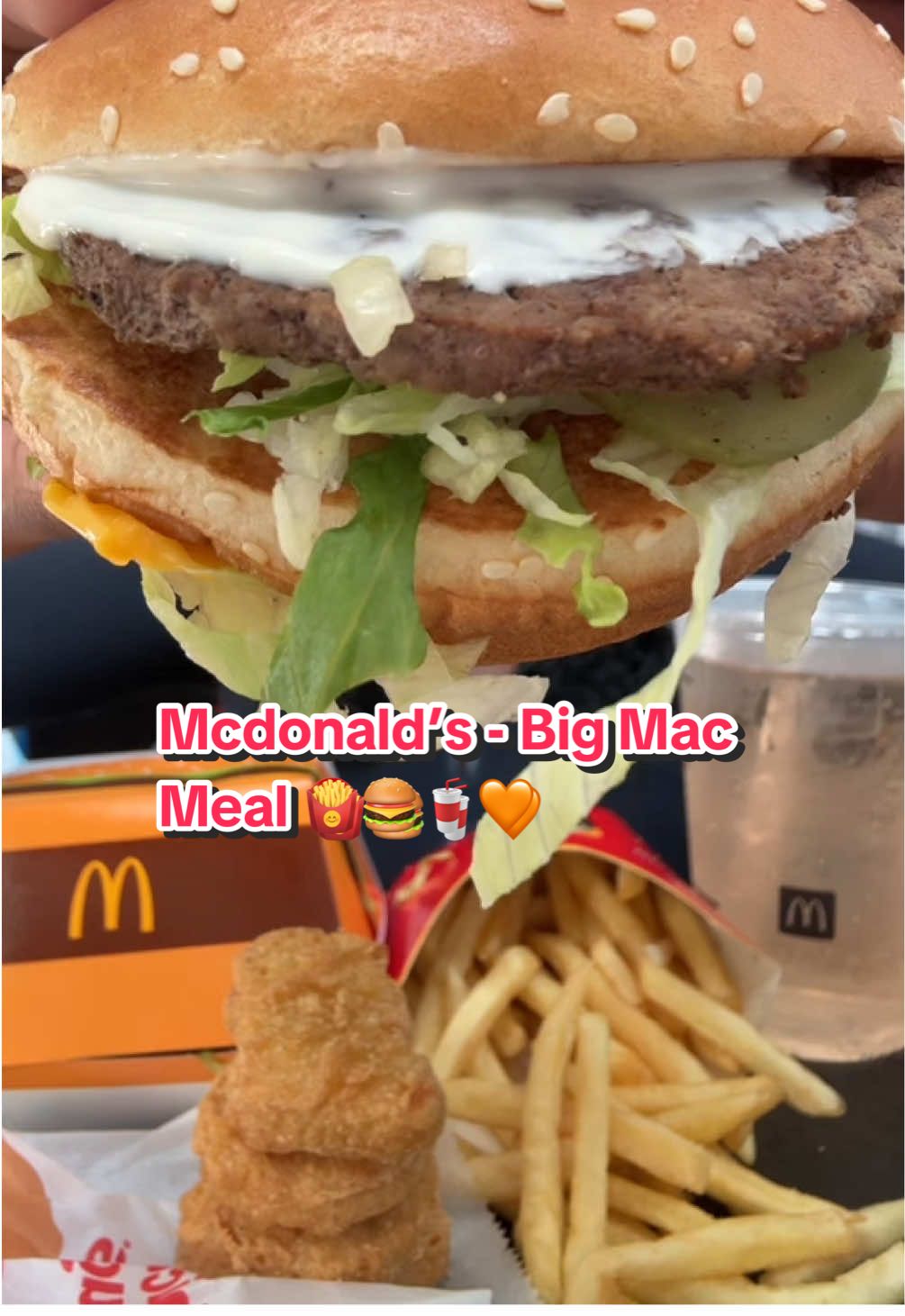 big mac, fries, mango-passionfruit sprite & nuggets 😩. #mcdonalds #mukbang #asmr #fyp #fries 