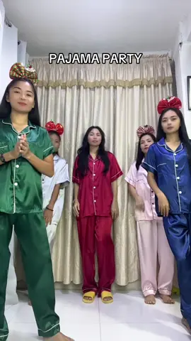 pajama party suot ang silk terno pajama. #silksleepwear #sleepwear #pantulog #christmasoufit 
