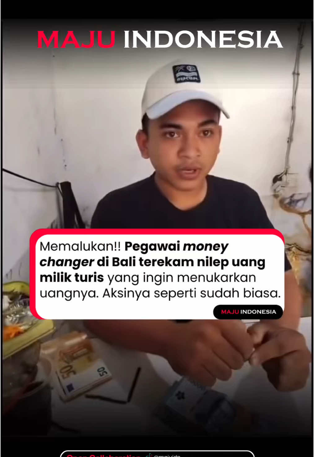 Seorang turis merekam sendiri aksi pegawai money changer di Bali yang diduga menilep uang saat proses penukaran. Dalam video terlihat pegawai tersebut menjatuhkan sebagian uang dengan sangat halus seolah sudah terbiasa melakukannya. Aksi seperti ini tentu mencoreng nama baik Indonesia, terutama Bali yang dikenal sebagai destinasi wisata dunia. Semoga pihak berwenang segera menindak agar kepercayaan wisatawan tidak hilang. ____________ #MajuIndonesia #MajuIDN #Indonesia #InfoBandung #Bandung #JakartaPusat #Jaksel #Jakpus #JakartaSelatan #JKTInfo #InfoSerpong #jawabarat #InfoTangsel #Tangerang #InfoTangerang #Jakarta #bekasi #InfoJakarta #infobekasi #Politik #Jabar #JawaBarat #InfoJabar #Bali #InfoBali