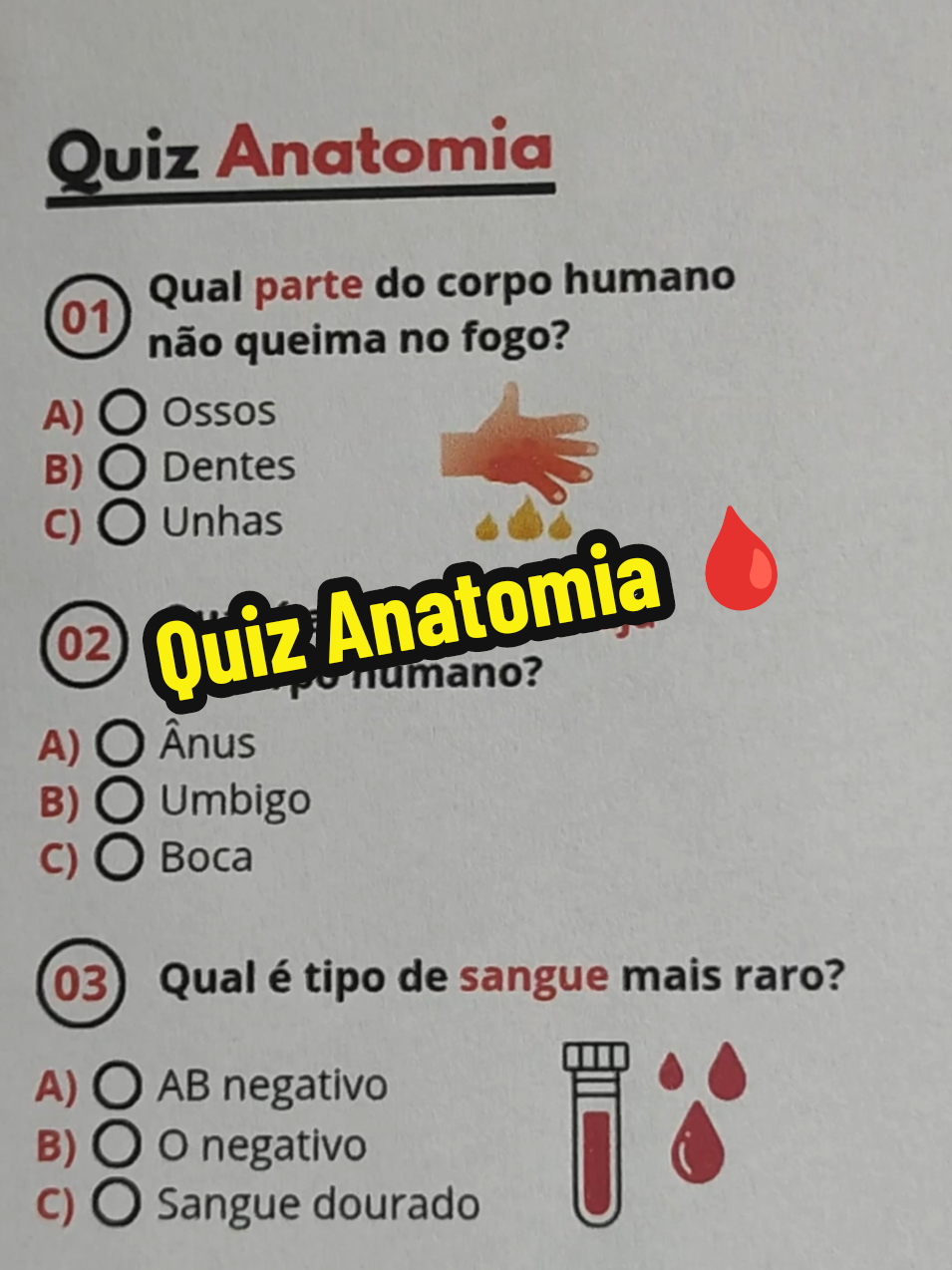 Quiz de anatomia #quiz #trivia #anatomia #corpohumano 