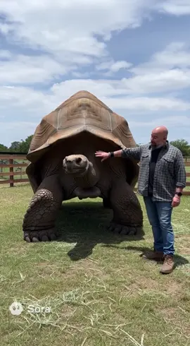 A huge tortoise showed up on the farm today, no doubt seeking refuge from the world. #tortoise #turtles #animalsanctuary 