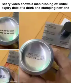 Scary video shows a man rubbing off initial expiry date of a drink and stamping new one#news #kenyanupdates #newskenya #trendskenya 