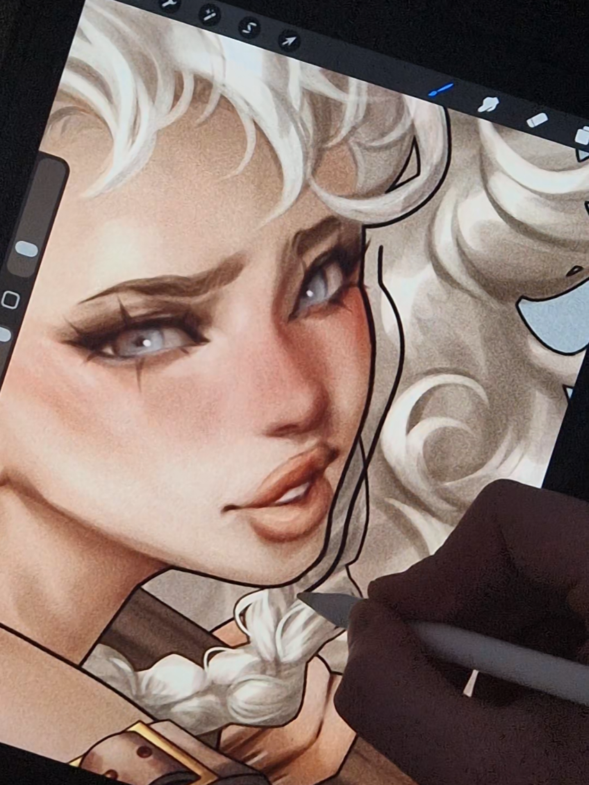 Replying to @nomingzombie  A think brush with no taper and high stability! #Procreate #Digitalartist #Arttrend #Smallartist 