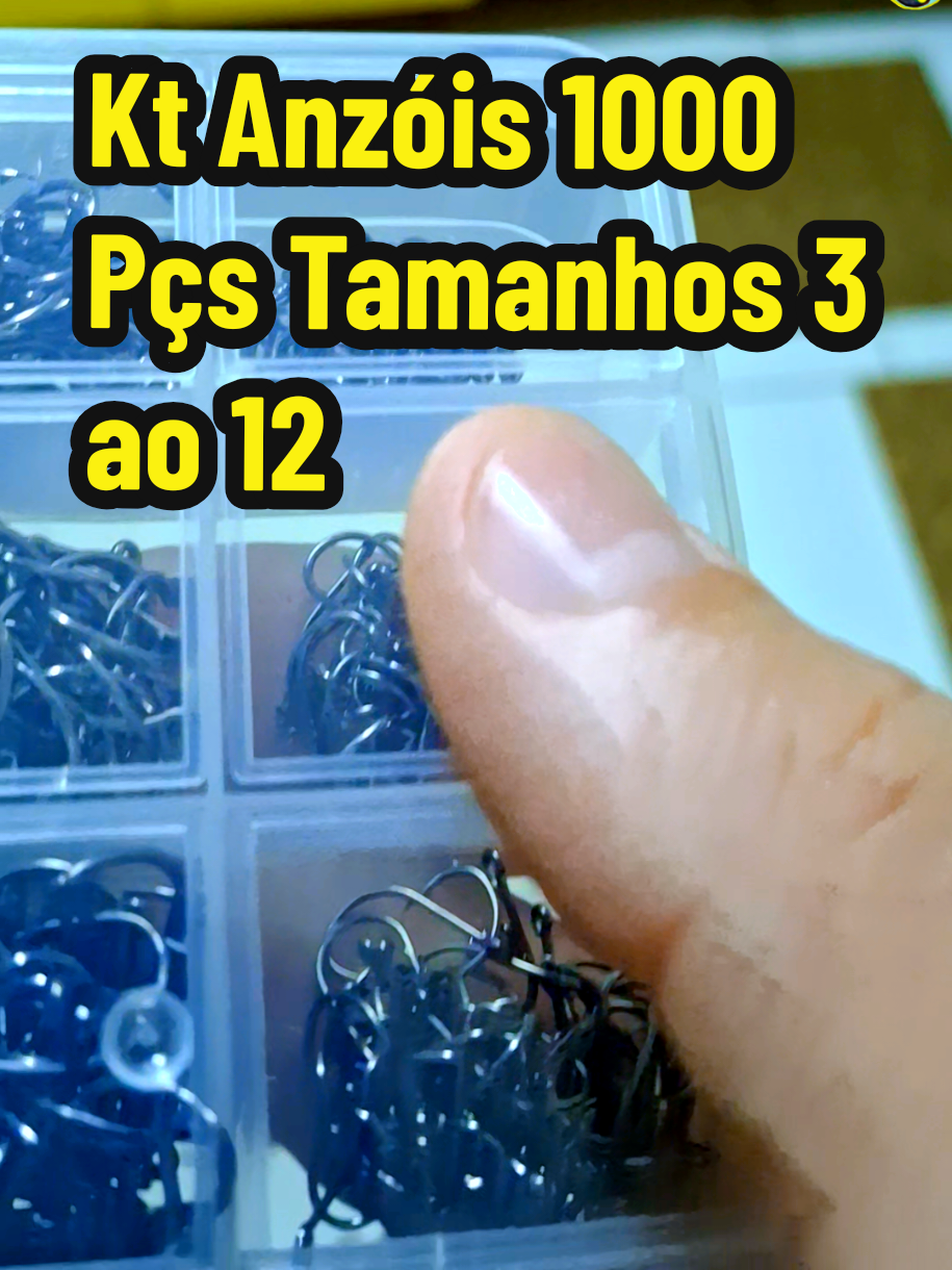 pesca Kt Anzóis 1000 Pçs Tamanhos 3 ao 12 com Estojo de Armazenament... #pesca #peixe #molinete #carretilha #tiktokshopchegou  @Pescadores do Brasil 🇧🇷 @Camping Equipment Shop @Dicas para o lar 