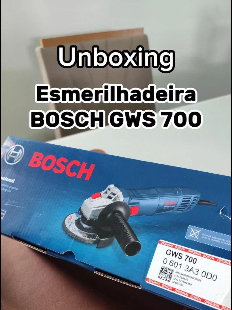 Unboxing Esmerilhadeira BOSCH GWS 700 . . . . #bosh #esmerilhadeira #ferramenta #trabalho #foryou 