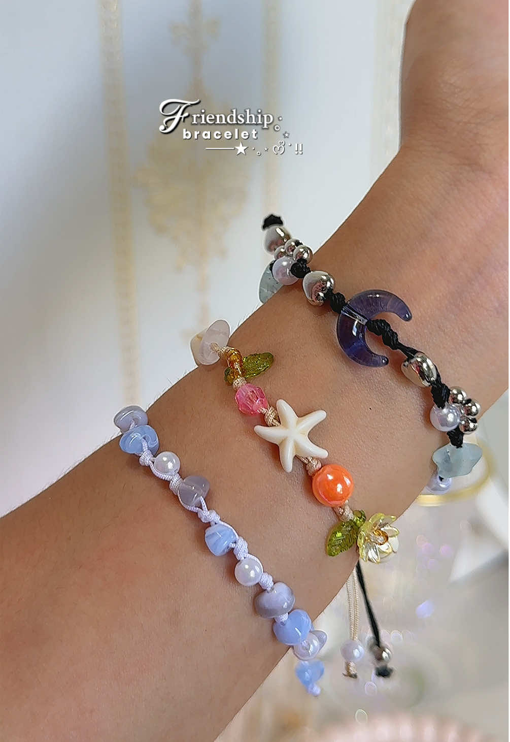 Ang ganda looked so cute with my besties 🥰🫶🏻✨ #bff #bracelet #blue #friendship #fyp 