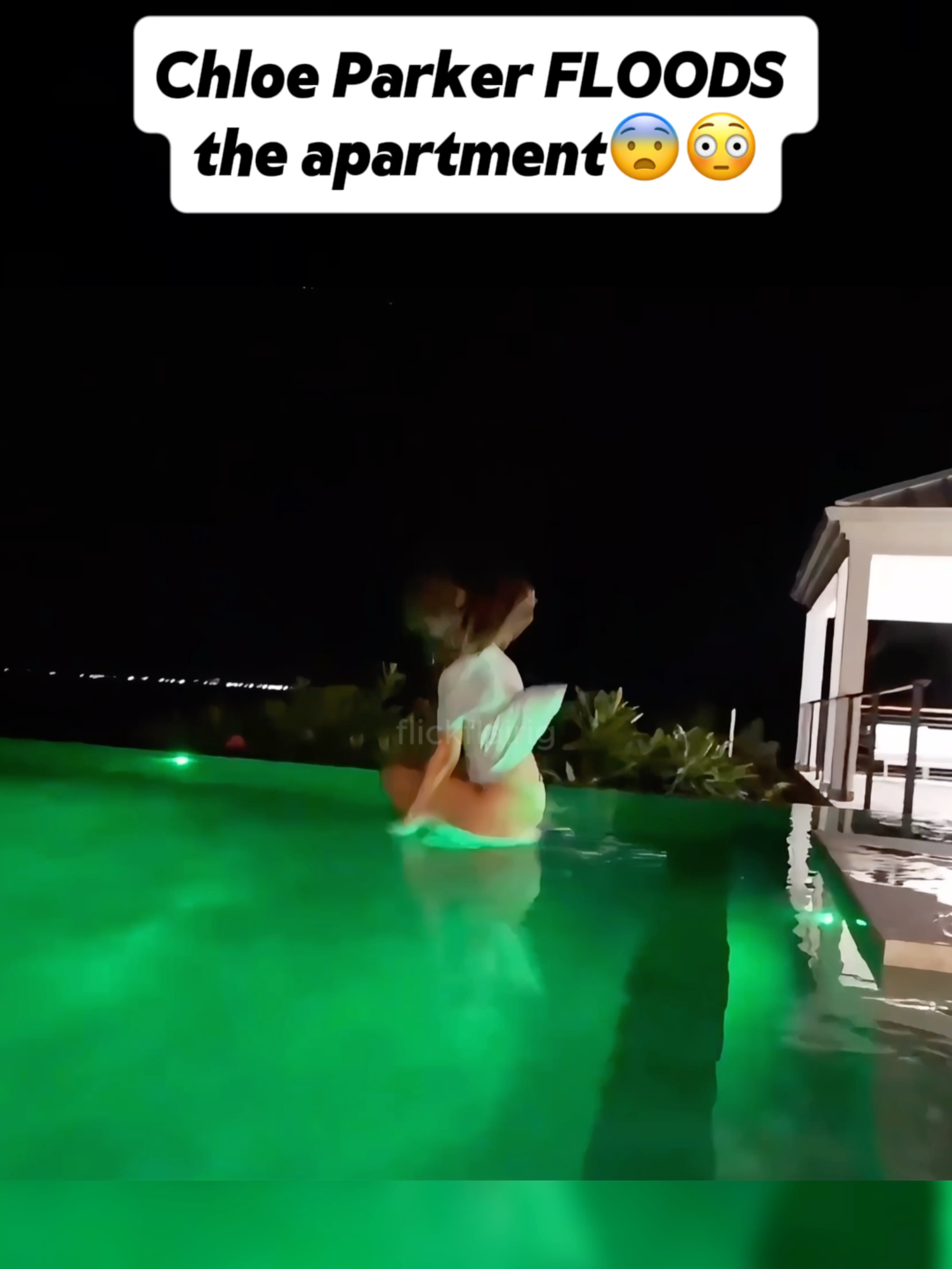 Chloe Parker FLOODS the apartment😨😳 #n3on #chloe #apartment#pool