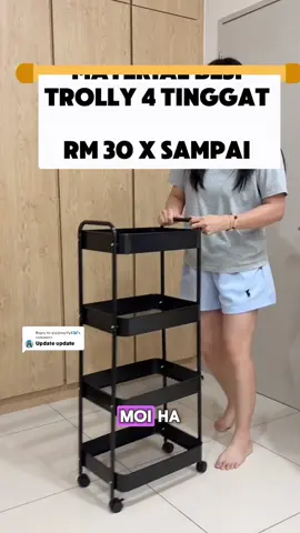 Replying to @qiqijoeylfy8🦋 Trolly paling murah dah berkualiti ⭐️⭐️⭐️⭐️#rak #trolly #barangviral 