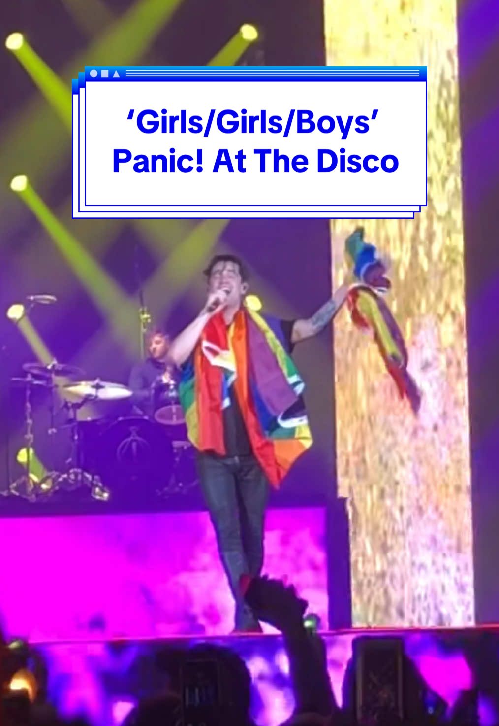 But I don't ever wanna be your boyfriend 😝🩷❤️🧡💛💚🩵 Panic! At The Disco performing ‘Girls/Girls/Boys’ on the Pray For The Wicked tour.  @Panic! At The Disco #girlsgirlsboys #panicatthedisco #weird #rare #concert 