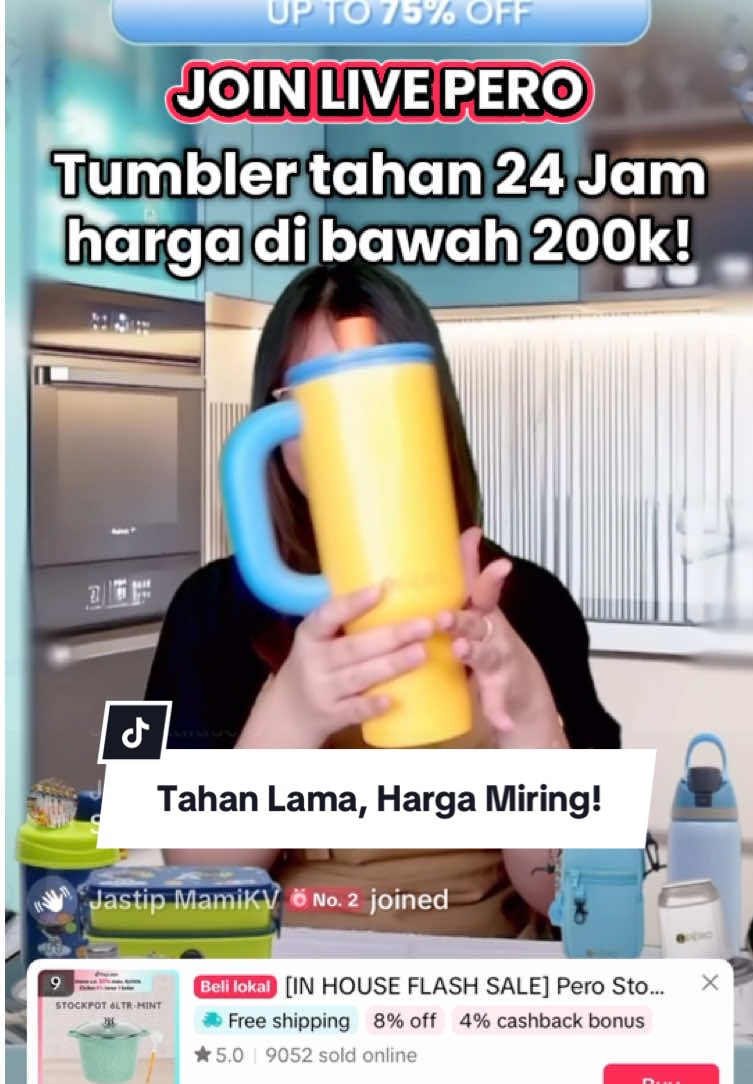 Tahan panas 8 jam & dingin sampai 24 jam! 😍 Harga di bawah 200K, minum makin praktis tanpa ribet 💧 Join Live Pero Sekarang! #peroindonesia #peroforyou #tumbler #fancy 