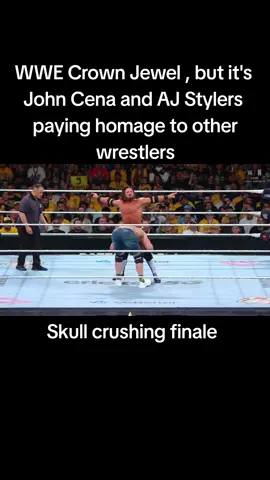 WWE Crown Jewel, John Cena vs AJ Styles was so peak. If only Cena hit the 619 lol #johncena #ajstyles #WWE #wwecrownjewel #fyp 