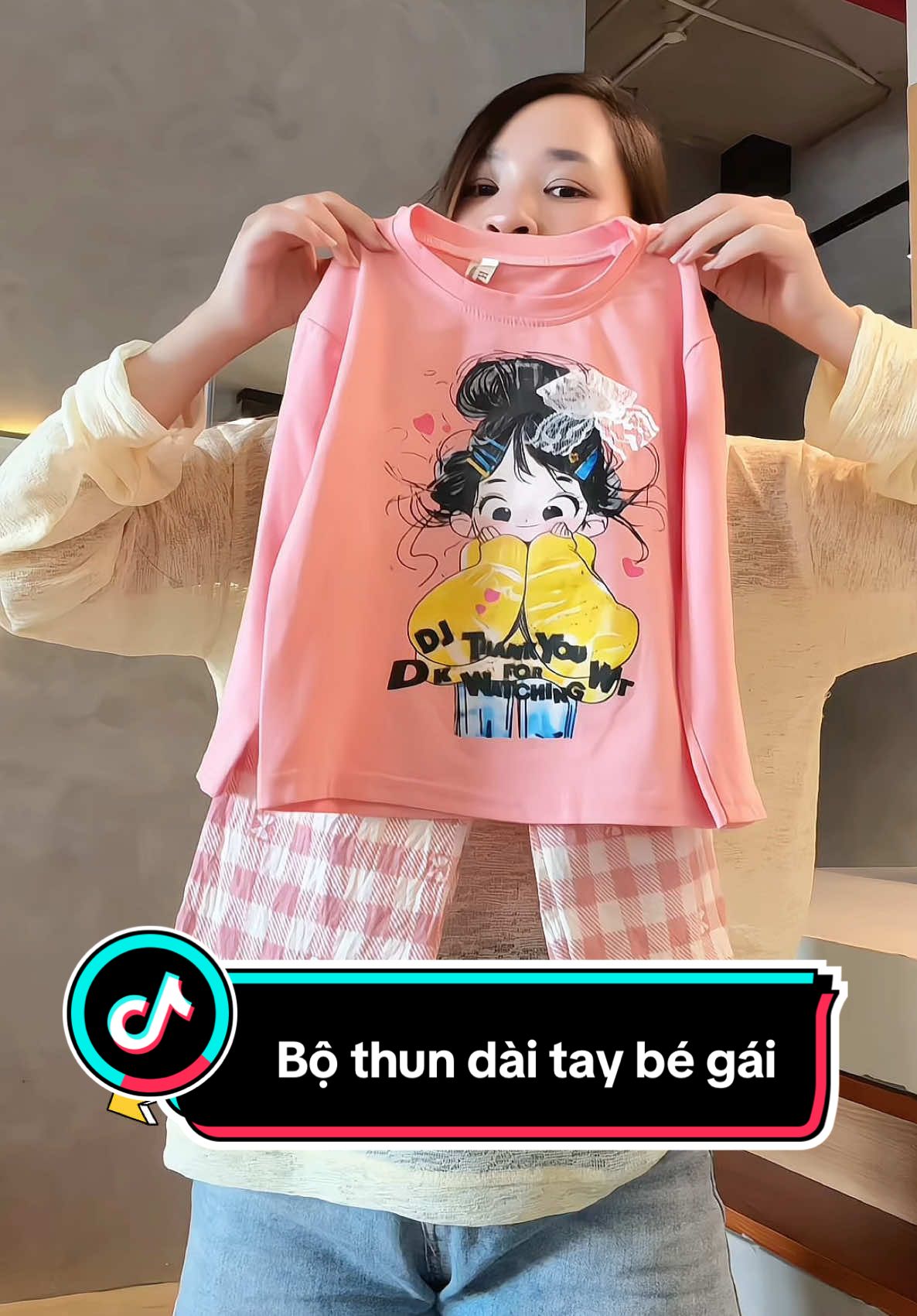 Sét bộ thun dài tay mặc nhà cho bé gái 12-40kg. Bộ pizama bé gái. #megaoreview123 #bobegai #bomacnhachobe #setbobegai #bothunbegai 