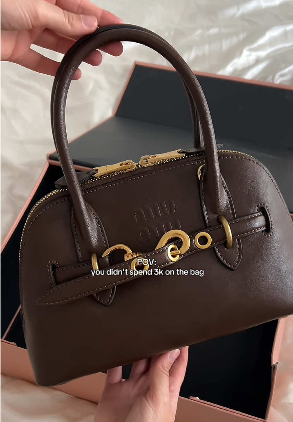 She’s so perfect bag🤎#fyppppppppppppppppppppppp #newbag #handbag #unboxing #miumiu 