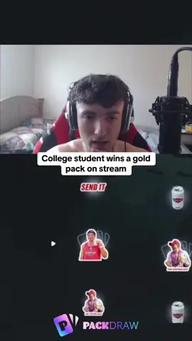 College student wins a gold pack on stream #kickstreaming 