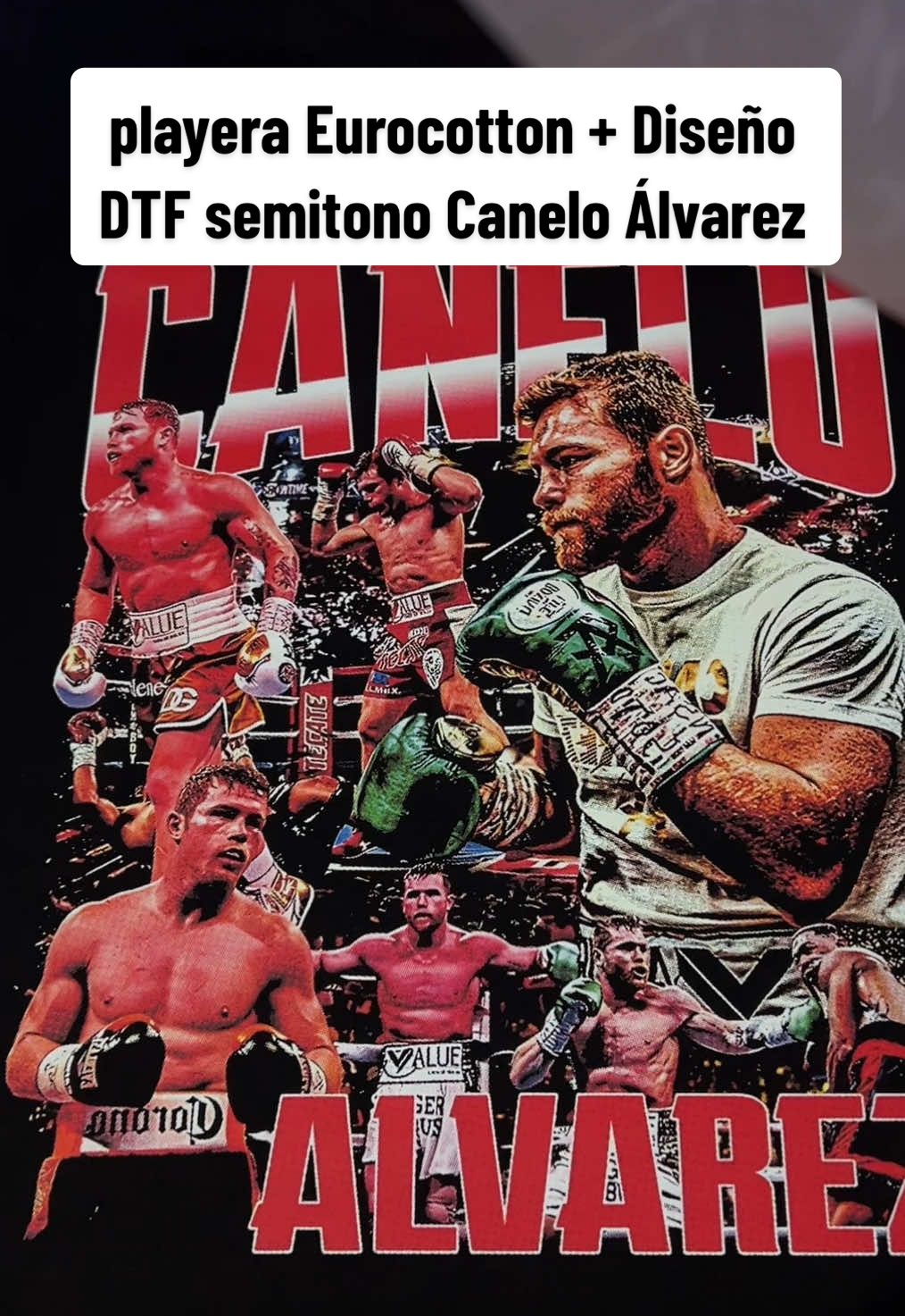 👑Playera Eurocotton + Diseño DTF semitono Canelo Álvarez #emprendimiento #planchasublimadora #playeraspersonalizadas #playeraspersonalizadas 