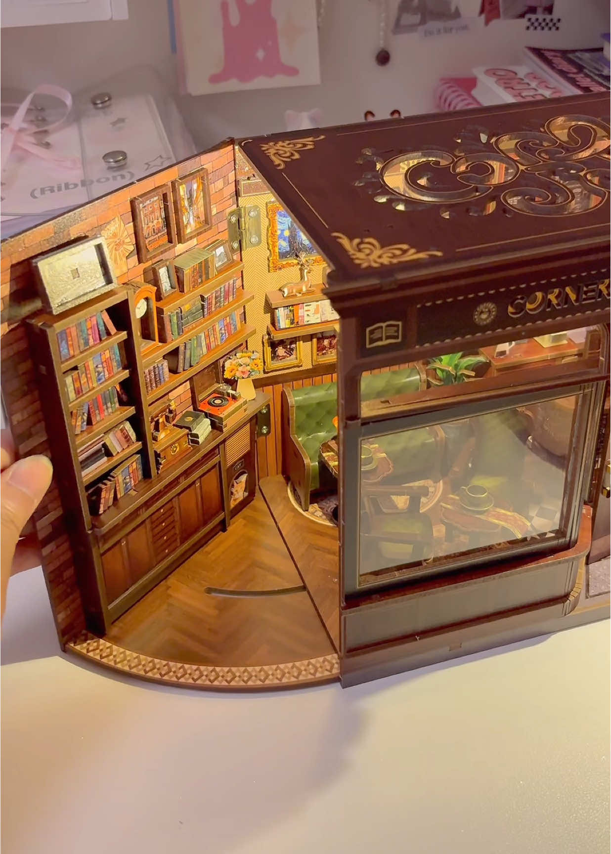 Corner cafe shop☕️#asmrtoys #diytoys #unboxingtoys #toys #woodentoy 