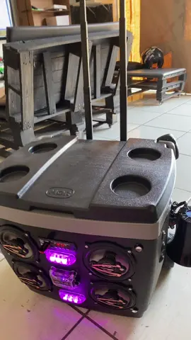 Caixa térmica com som e leds rodinhas #caixatermicacomsom #fyp #jbl #som #viral 