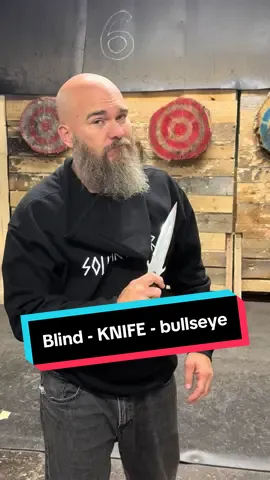 Just a World Champion seeing how far he can push it… without even seeing the target 😅 This one was wild — the haters will say it’s fake! 🤙 #worldchampion #knife #blindfolded #extreme #skills 