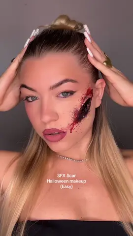SFX SCAR 🩸🩸🩸FAKE BLOOOD Ti insegno come fare tagli finti SUPER realistici 🤍🤌🏼 . #fyp #halloweenmakeup #makeup #fyp #fakeblood⚠⚠ 