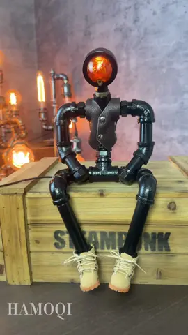 From the wild west…  #CowboyLamp #PipeRobot #IndustrialLamp #SteampunkStyle #HandmadeLighting #CreativeLamp #RobotArt #LightingDesign #RusticVibes #WesternStyle #PipeArt #UniqueDecor #creatorsearchinsights 