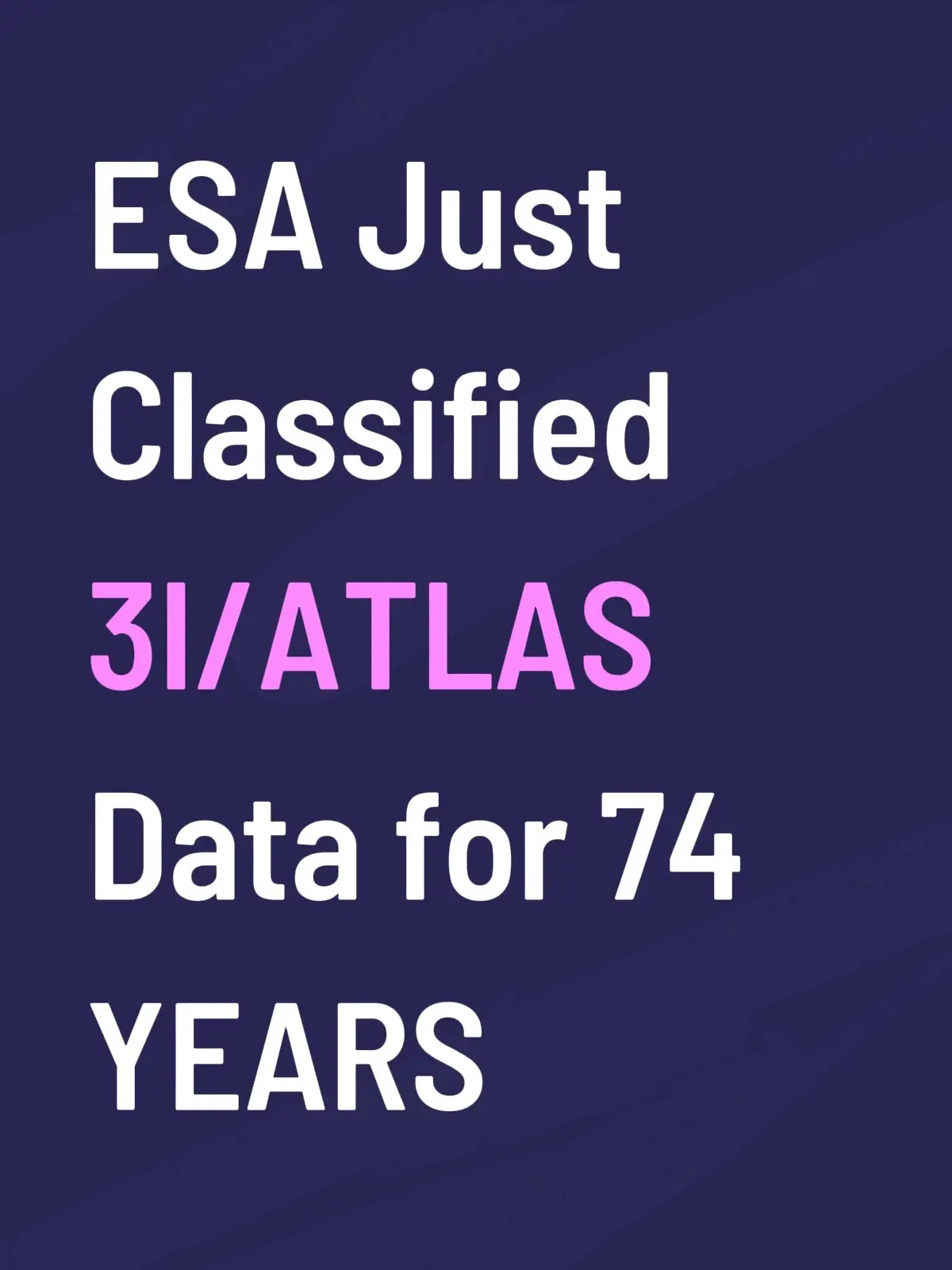 The European Space Agency (ESA) has officially embargoed spectroscopic data from the interstellar object 3I/ATLAS until January 1, 2099. Yes, 74 years. This data could reveal chemical compositions, isotopes, or minerals unlike anything we’ve seen,  clues that might confirm whether this is a natural object or something… engineered. Embargoes of 6-12 months are typical in astronomy to let scientists publish first. But seven decades? That’s almost unheard of. ESA’s Planetary Science Archive lists 488 raw sensor files collected from 3I/ATLAS, but none of the spectroscopic data is available to the public. With ESA immune to freedom-of-information laws, they’re not legally required to explain why. Maybe it’s harmless protocol. Maybe it’s the most important discovery in modern space history. Either way, why hide it until 2099? See for your self:  https://psa.esa.int/psa/#/pages/search #3iatlas #esa #uap #disclosure #interstellar 
