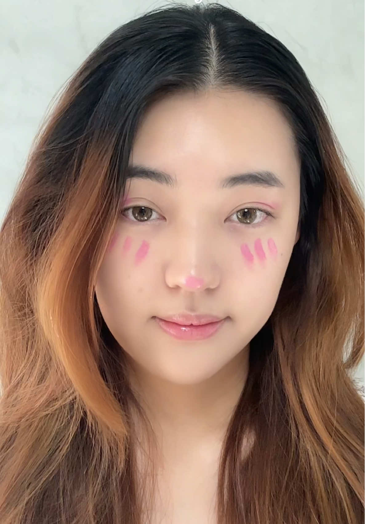 Baby pink hack Using my favorite baby pink lip tint gloss as a blush – natural flush achieved! 💗 lip tint I used is from @UNICORN GLOW #LipTintAsBlush #babypinkmakeup  #MultiUseProduct 