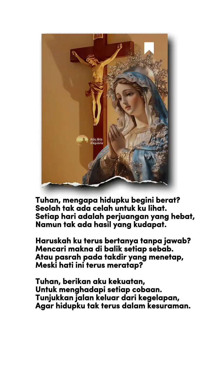 Tuhan, berikan aku kekuatan untuk menghadapi setiap cobaan. #tuhanyesusmemberkati  #godbless  #bundamariadoakanlahkami  #mothermaryprayforus  #fyppppppppppppppppppppppp 