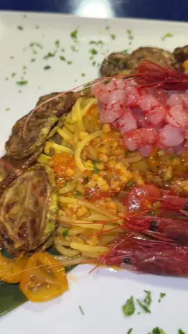 Spaghettone zucchina fritta e gambero rosso 🤩✨😍