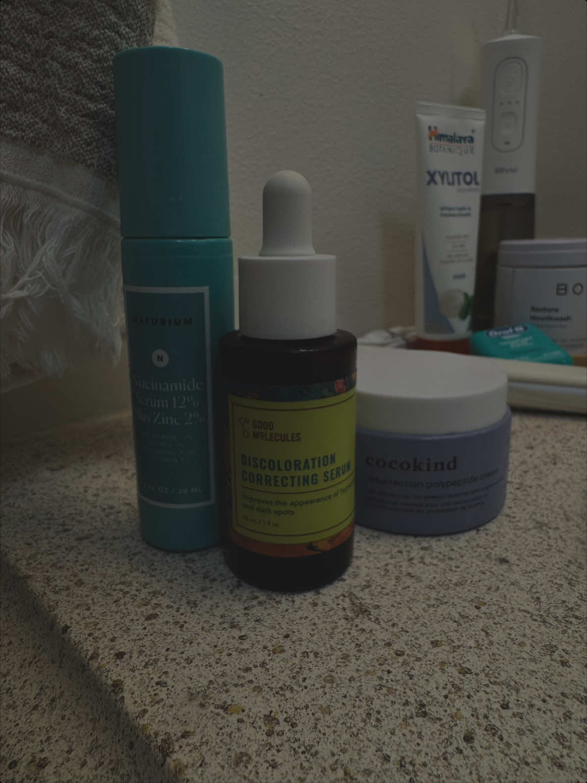 Nighttime skincare routine as a girly with dry skin & hyperpigmentation 🫶🏽 Products used: @LaRochePosayUS cleanser  @Good Molecules discoloration correction serum @Naturium Niacinamide serum & lip balm @cocokind resurrection polypeptide cream  #skincareroutine #hyperpigmentation #skincaretok 