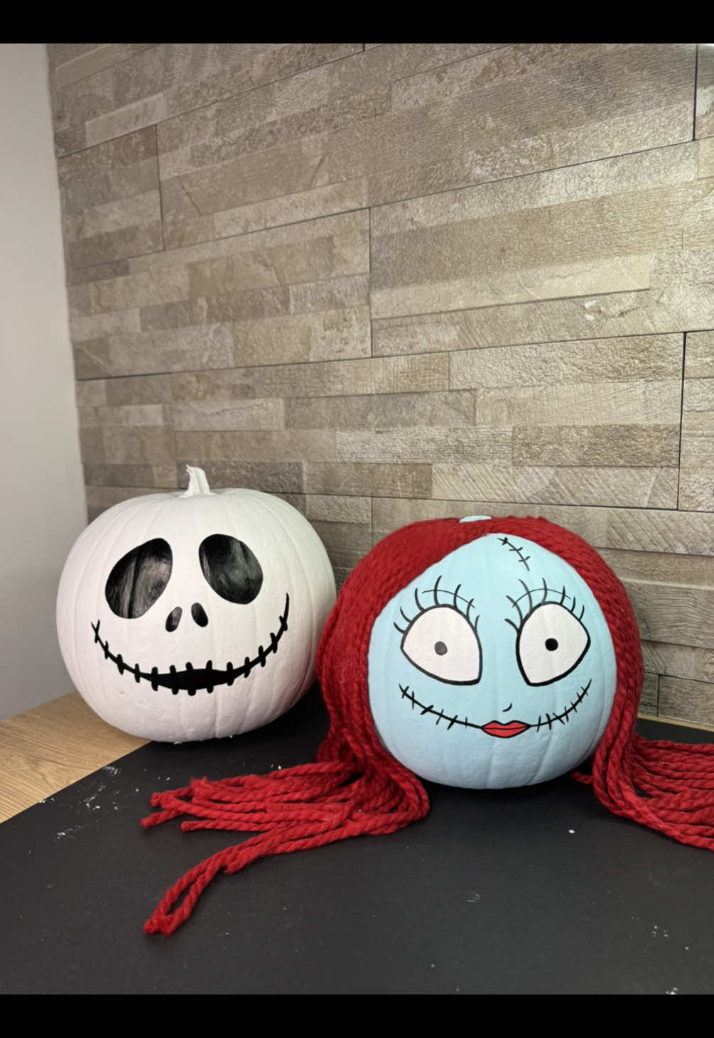Replying to @kris🏳️‍🌈 i absolutely loved how sallys hair turned out!!🤩🤩  #halloween #pumpkin #painting #nightmarebeforechristmas #jackskellington 