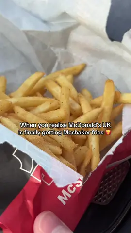 To celebrate Maccies UK getting McShaker Fries 🍟 - finally! ( it will be Sour Cream flavour) I had their Honey BBQ Flavour 🍯 !! Just makes the fries 100000X Better! Is anyone else excited?  #mcdonalds #maccies #mcdonaldsuk #viral #food @McDonald’s UK 