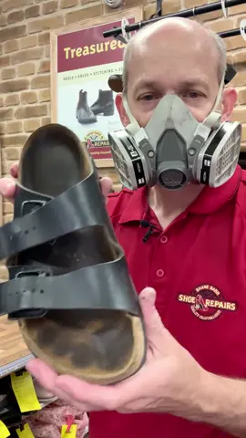Birkenstock Arizonas looking wrecked? This pair came in munted — cork crumbling, footbeds worn, uppers scuzzy. After repair and a proper resole with original Birkenstock EVA, they’re back to life. #birkenstock #shoerepair #shanesshoerepairs