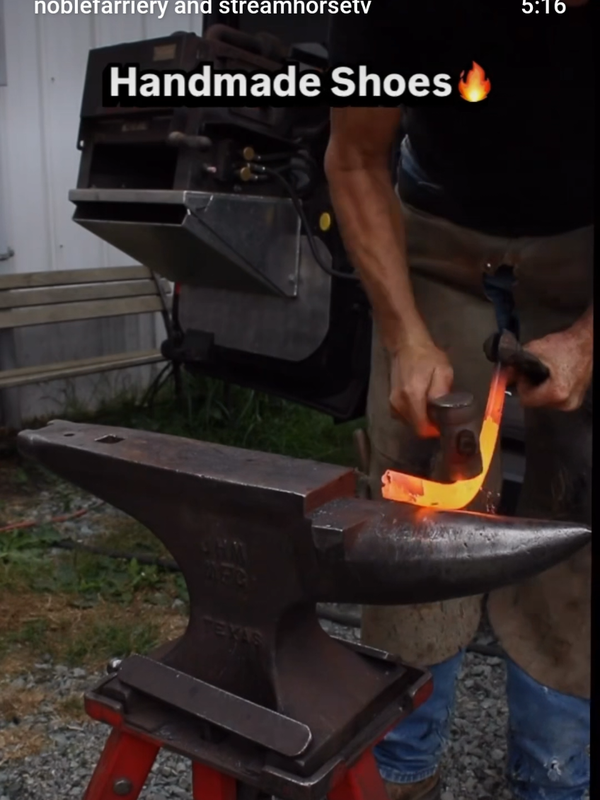Setting up the tripod to capture these forging moments- curious about the process? Check out our YouTube page for in depth tutorials on the “how” behind every forge And don’t forget- we are hiring! Jump onto noblefarriery.com to apply today. Hiring all experience levels 🥰🎥 @noblefarriery  #farrier #fyp #forge #horsemanship #noblefarriery 