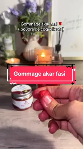 Gommage Akar Fasi, poudre de coquelicot🌺  Bien fait ✅:  - exfolie la peau tout en douceur 🧖‍♀️ - rend la peau  douce et lisse 💕 - donne un teint frais et rosé (effet bonne mine direct 🌸) - apaise les petites irritations 🌿 - affine le grain de peau 😍 - c’est 100 % naturel 🌺 #cleangirl #CleanTok #gommage #skincare #morocco 
