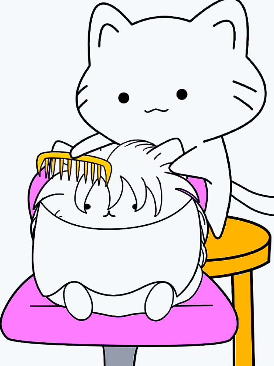 ASMR haircut in cat_s barber shop ASMR Animation  #relaxing #satisfying #asmr #cat #haircut 
