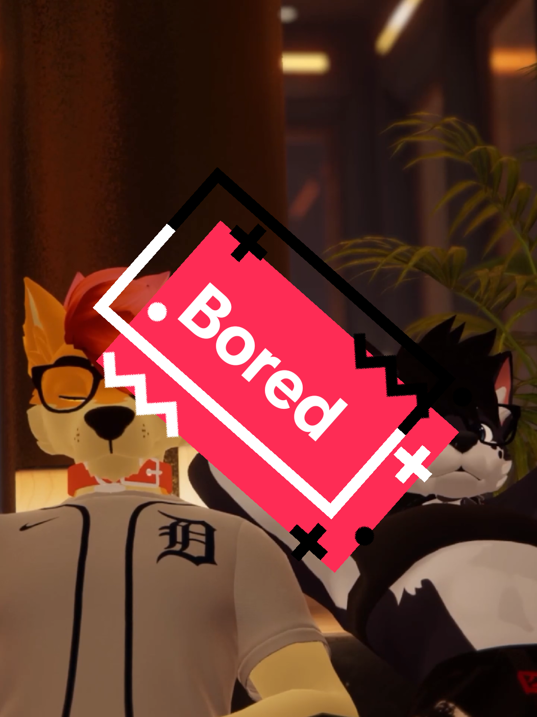 Who's the friend you're biting 😜 (w/ @Wickedvillan)  #biting #furry #furryvrc #flarethewolf #cute 