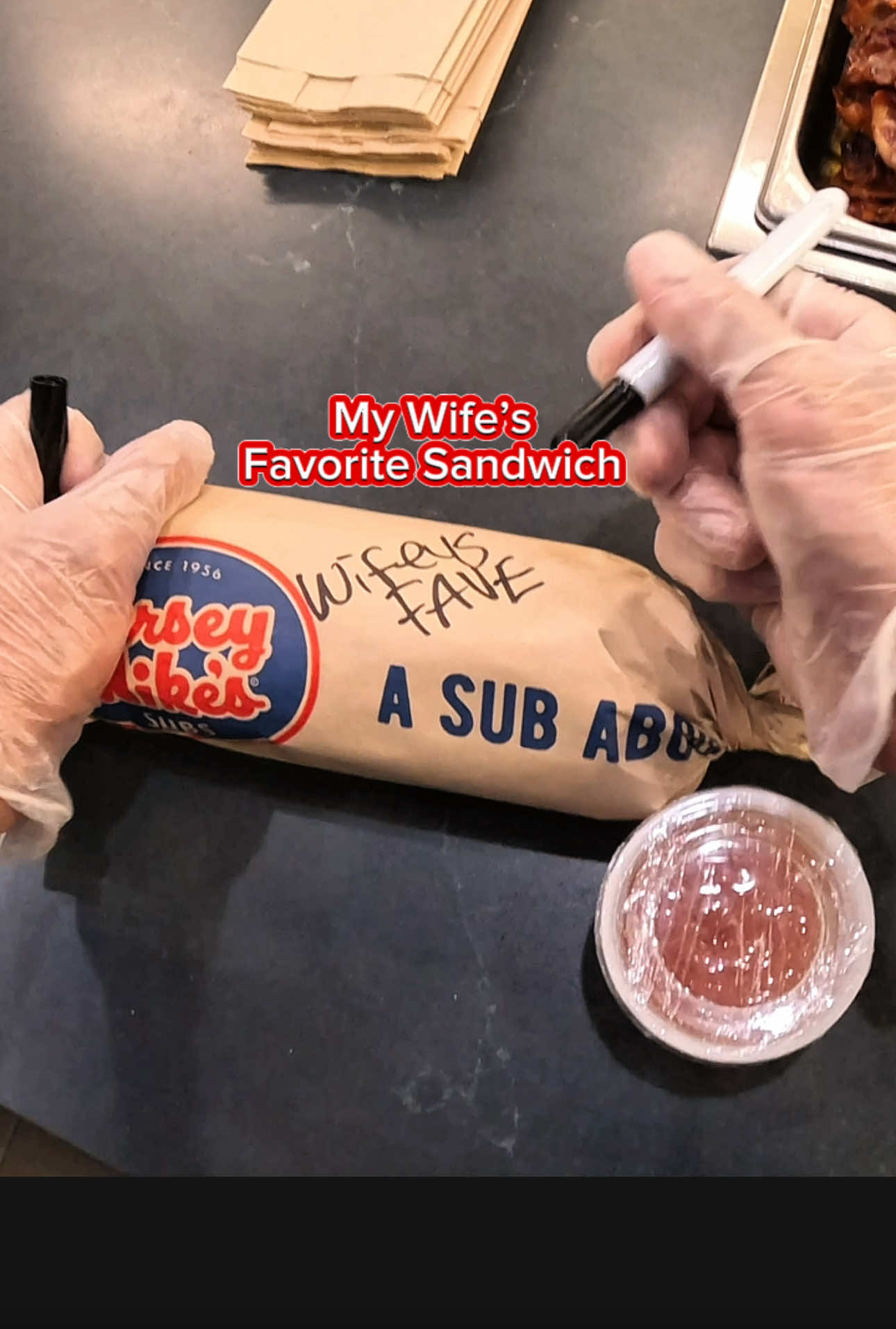 My Wife’s Jersey Mike’s Order 👀🥪 #jerseymikes #italian #sandwich #pov #fyp 