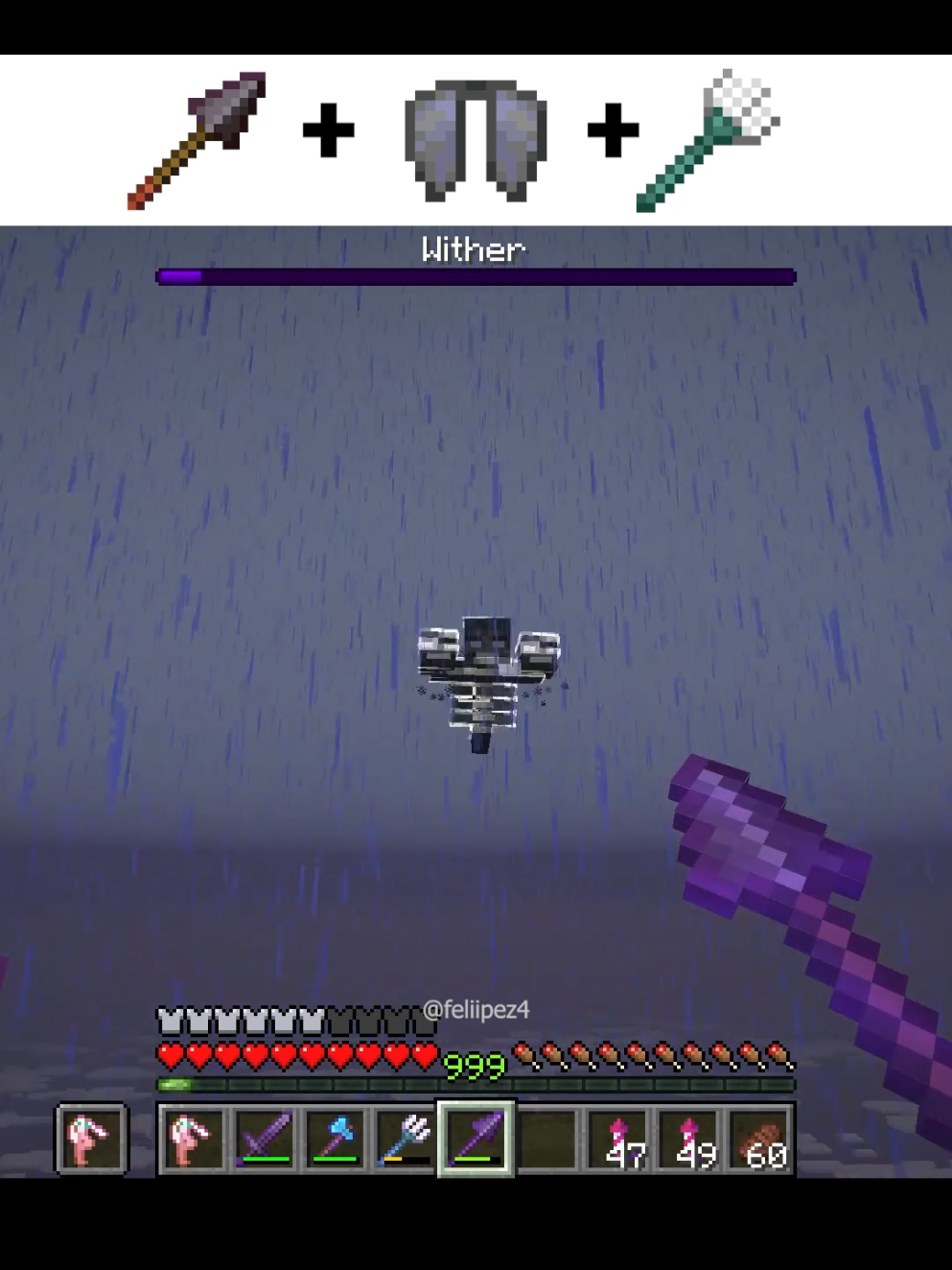 Combo Mortífero com a Nova Arma ☠️ #Minecraft #minecraftmemes #minecrafthacks #spear #gaming 