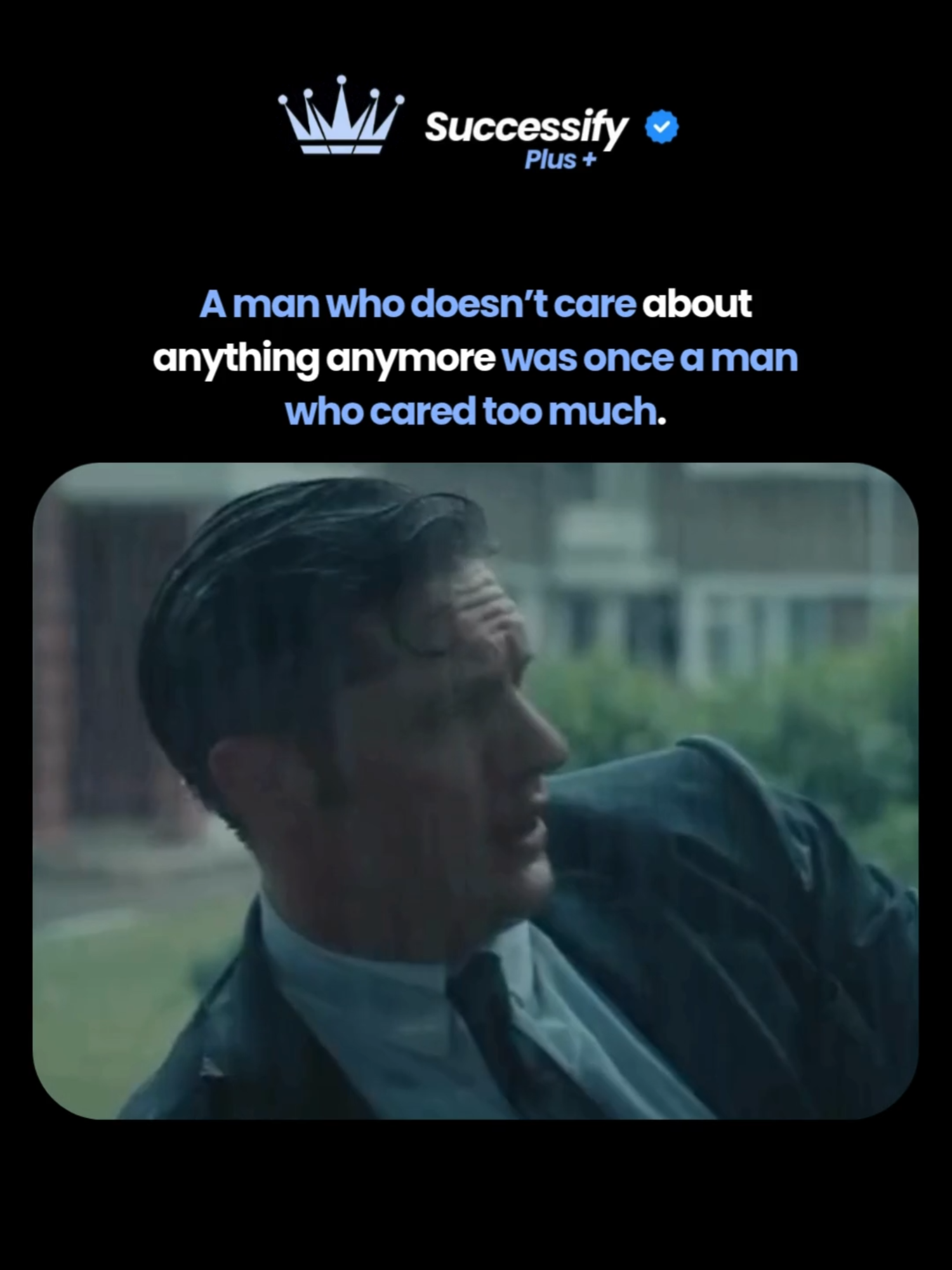 He stopped caring… because once, he cared too much. #masculinity #LifeAdvice #entrepreneur #relatable #lifelesson #growthmindset #philosophy #fyp